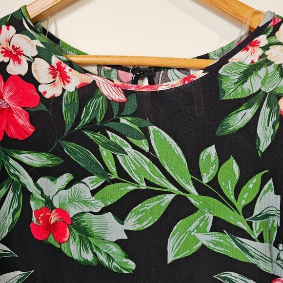 NEVER WORN MY STORY FLORAL SUMMER FOLIAGE BABYDOLL TOP LOOSE FITTING SIZE SMALL - Picture 5 of 14